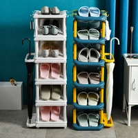 shoe rack dormitory door economical multi layer home narrow space saving shoe rack with umbrella rack storage rack
