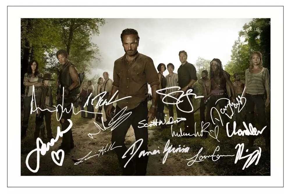 

THE WALKING DEAD CAST Signed Art Film Print Silk Poster Home Wall Decor