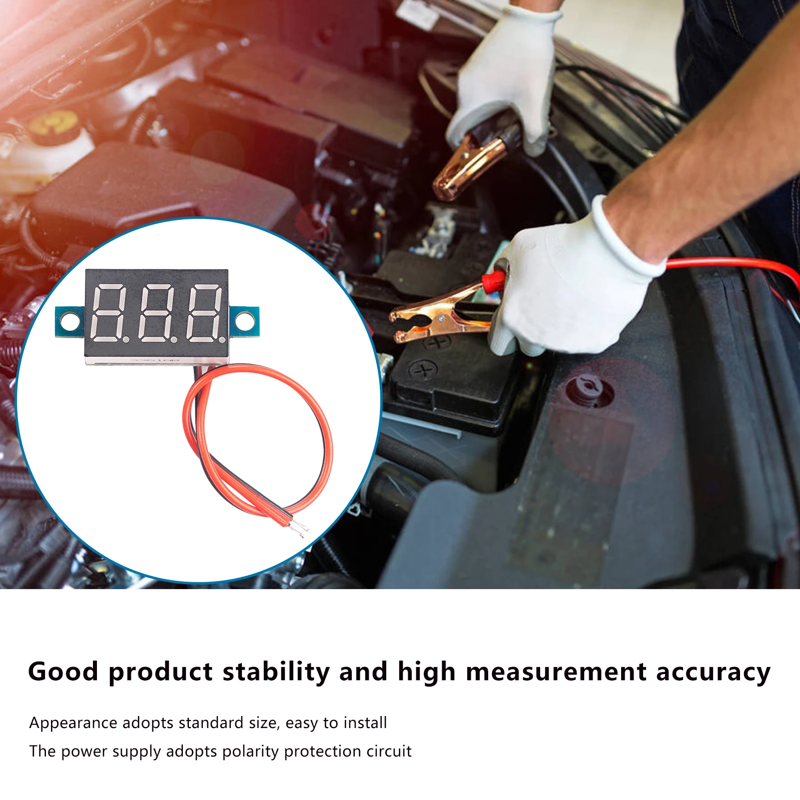 Светодиодный цифровой вольтметр Мини тестер напряжения измеритель с защитой