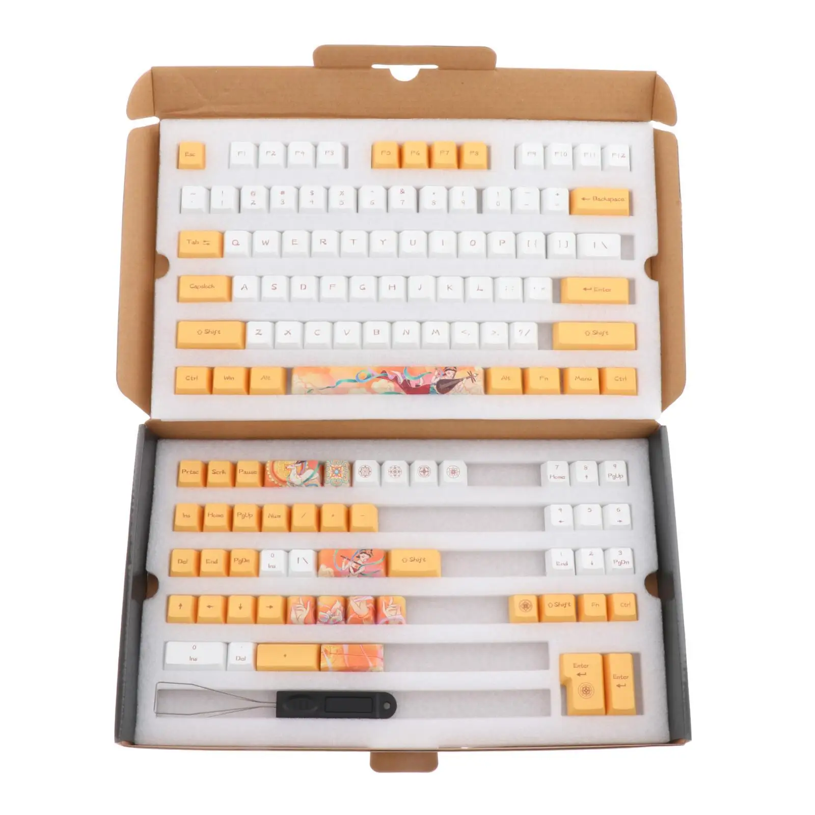 Dunhuang Theme 124 Keys PBT Keycaps Set English Assemblies for Mechanical Keyboards 61/68/82 Compact Layout Cherry |