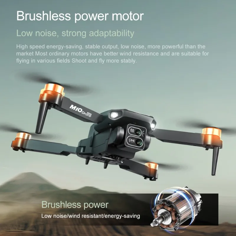 Фото Для Xiaomi M10 Rc Drone 8K Профессиональная HD двойная камера с экраном FPV WIFI Бесщеточный двигатель для предотвращения препятствий Квадрокоптер Игрушки №2