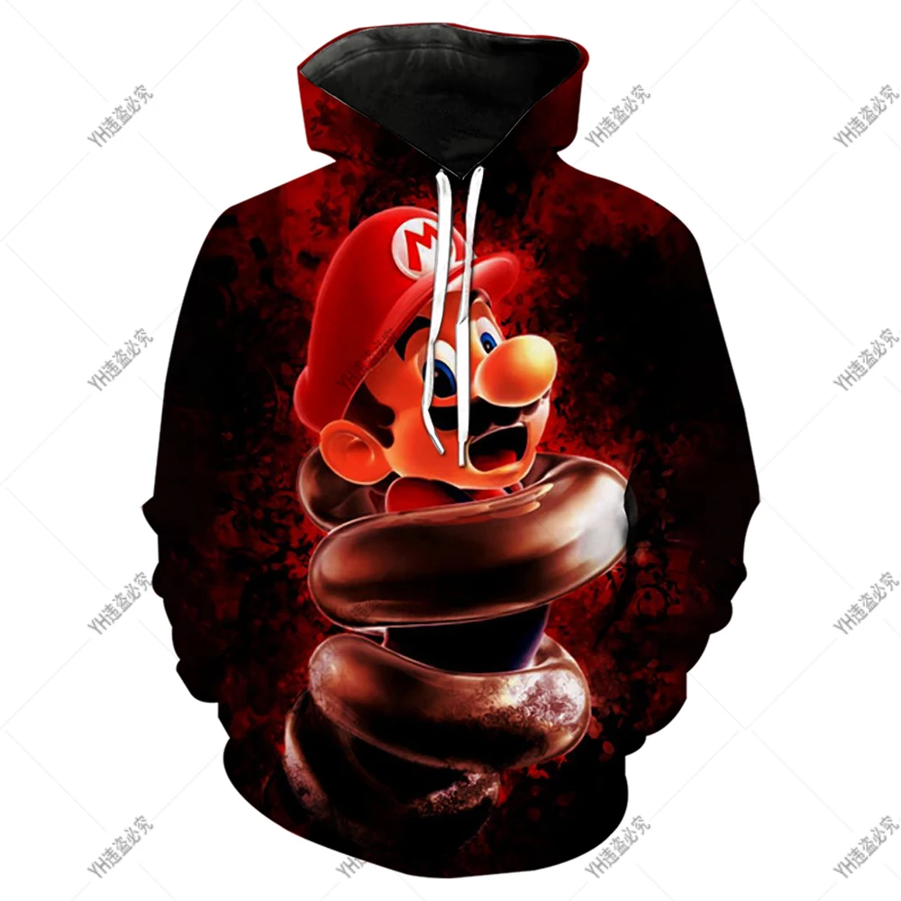 

2023 Детская Повседневная Толстовка с длинным рукавом и 3D-принтом игры Super Mario Brothers, модная одежда для мальчиков и девочек от 3 до 12 лет