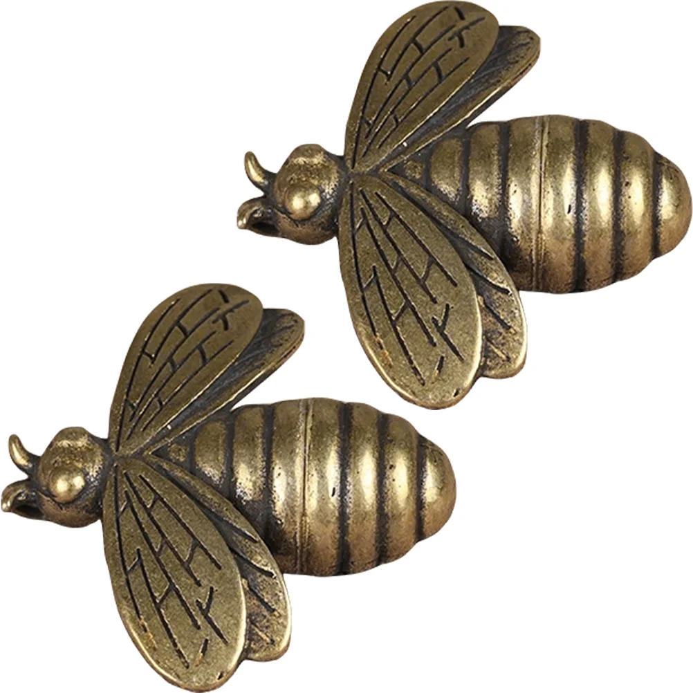 

2 Pcs Bee Jewelry Pendant Gold Accessories Amulet Bracelet Charms Earring Brass Craft Choker