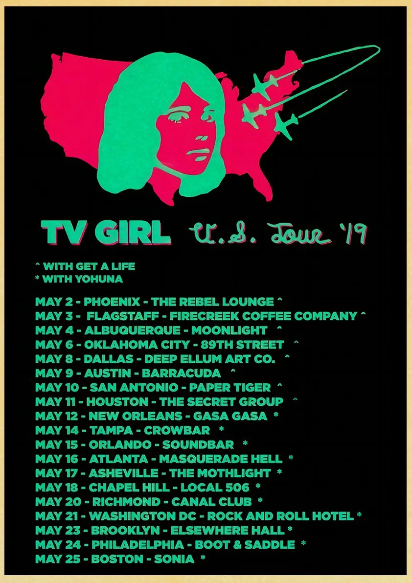 TV Girl постер ностальгия Harajuku печать на крафтовой бумаге украшение для салона