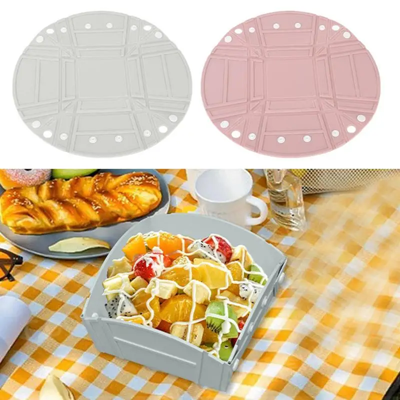 

Foldable Camping Plate Foldable Plate For Travel Portable Food Storage Container With Snapfold For Outdoor Backpacking Picnic