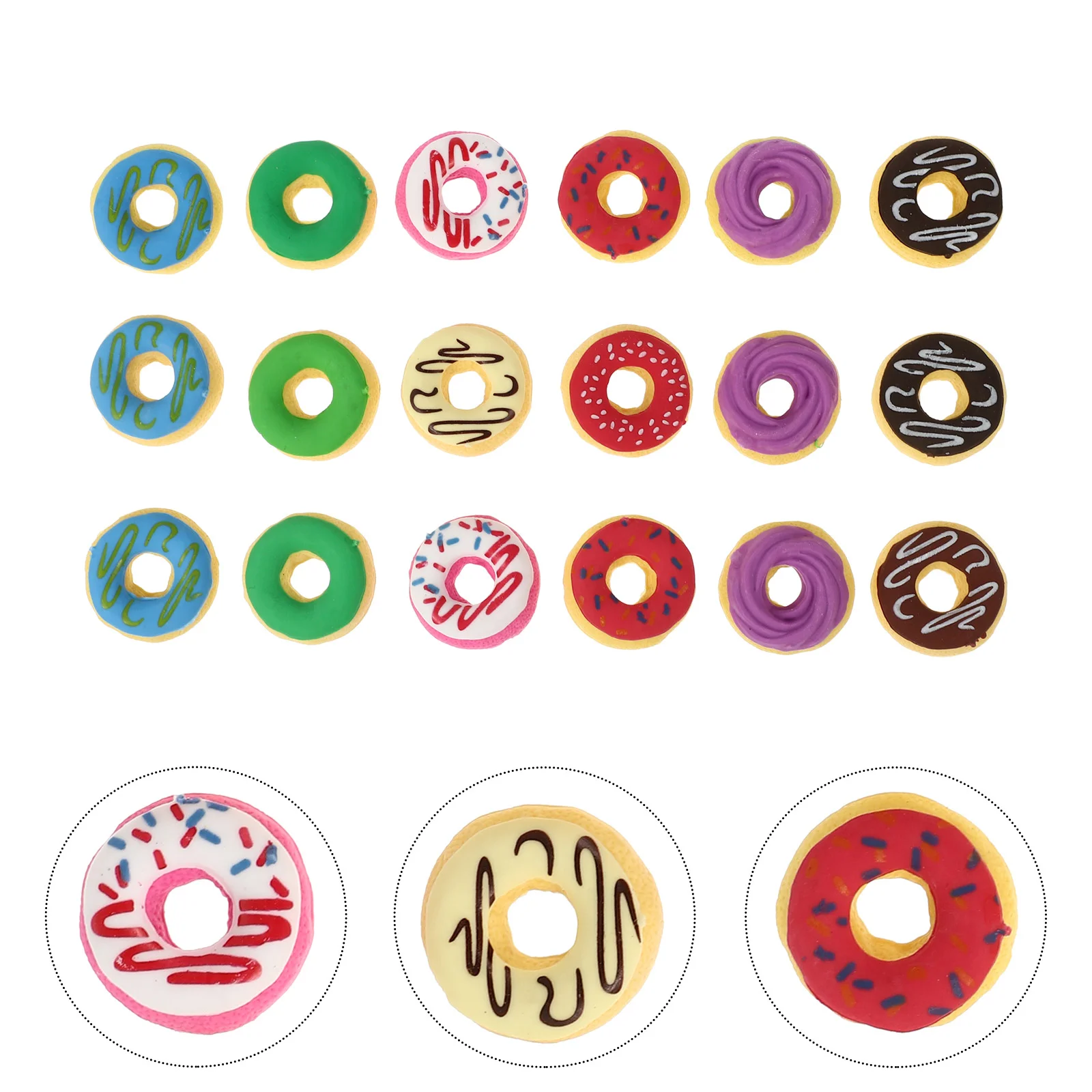 

18 Pcs 3d Puzzles Kids Donut Eraser Adorable Donuts Mini Doughnut Filling Decorative Dessert Child