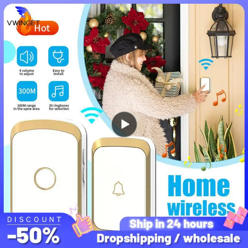 

1~8PCS 36 Songs Intelligent Door Bell Us Eu Uk Plug Home Wireless Doorbell Cordless Chimes Door Calling Bell Smart Home Wireless
