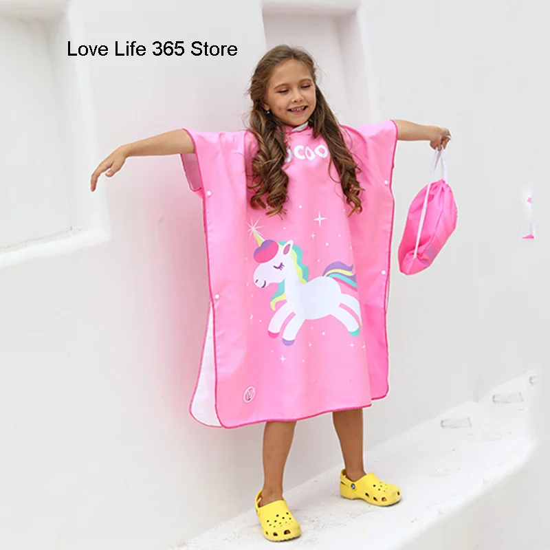 Microfiber Quick Dry Bath Towel Wetsuit Kids Poncho Bathrobe