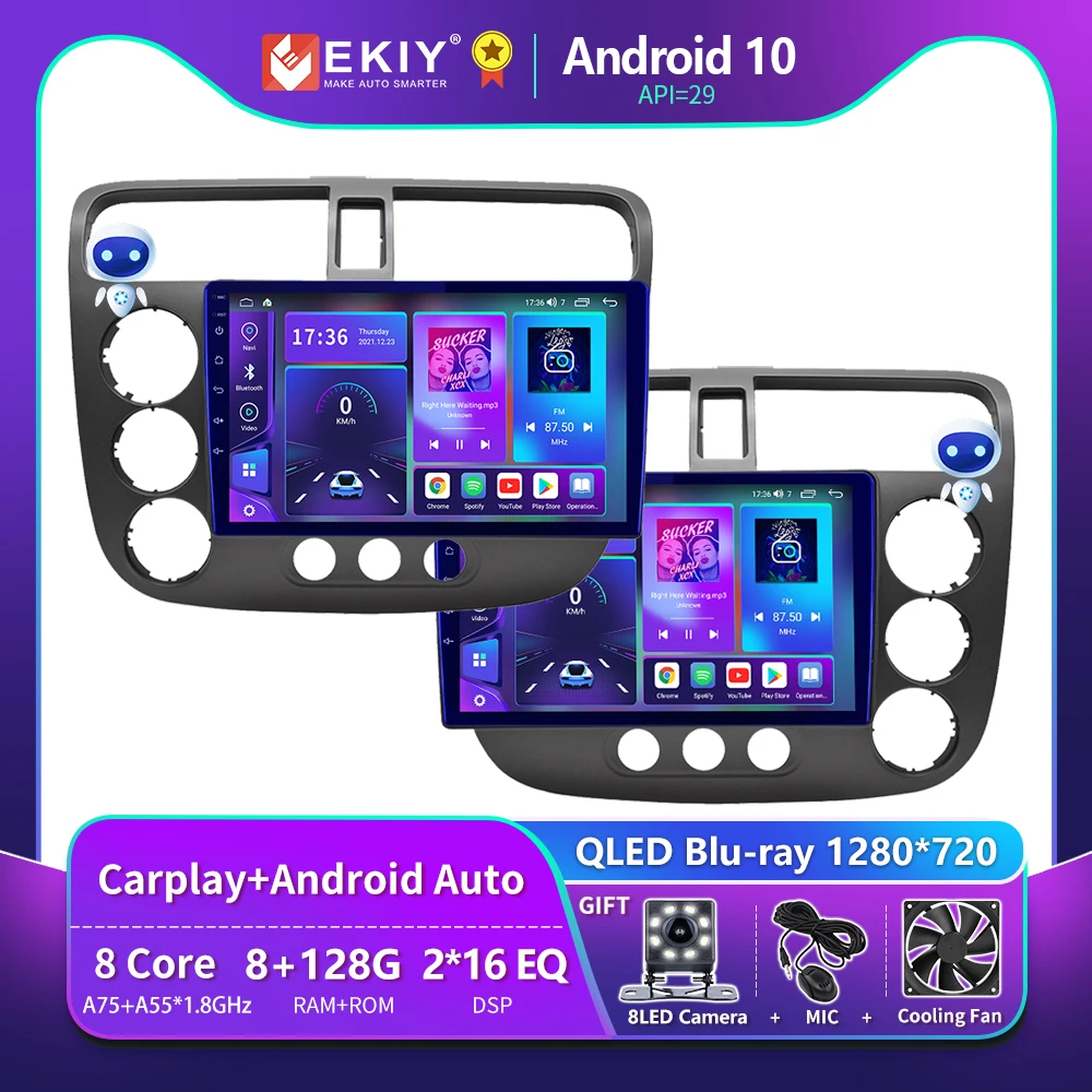 $98.80 EKIY T900 For Honda CIVIC 2000 2001 - 2006 Car Radio Multimedia Video Player Navigation GPS Stereo Auto Android BT No 2 DIN 2din