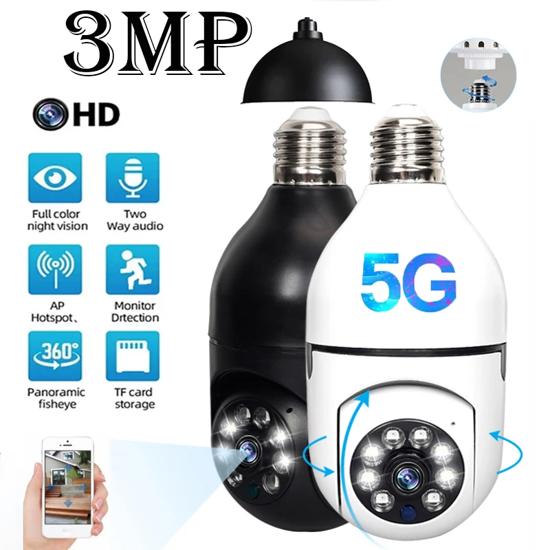 5G WiFi Yi Iot Surveillance Camera E27 Bulb Google Auto Trac
