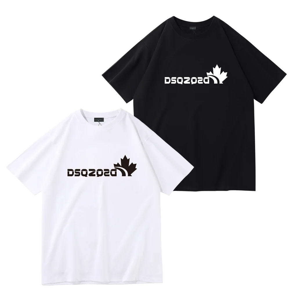 

DSQ Mens Summer Print T-Shirt DSQ2 Brand Mens Fashion Casual Loose Cotton Sport Jogging T-Shirt Street Hip Hop Couple T-Shirt