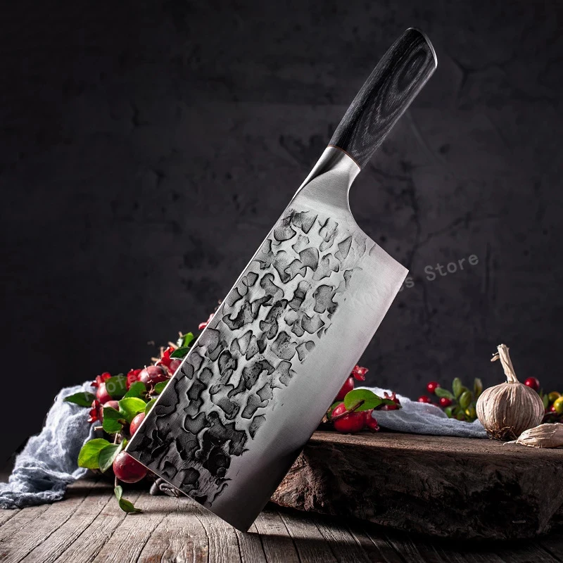 

Forged Hammer Kitchen Knife Chef Knife Stainless Steel Meat Cleaver Chopping Knife Kitchen Cooking Knife
