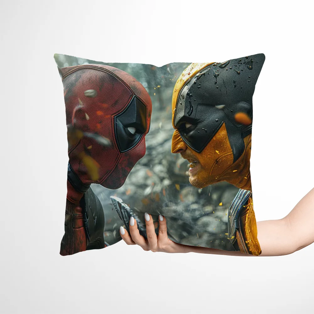 Декоративная наволочка из полиэстера однотонная двусторонняя с принтом для