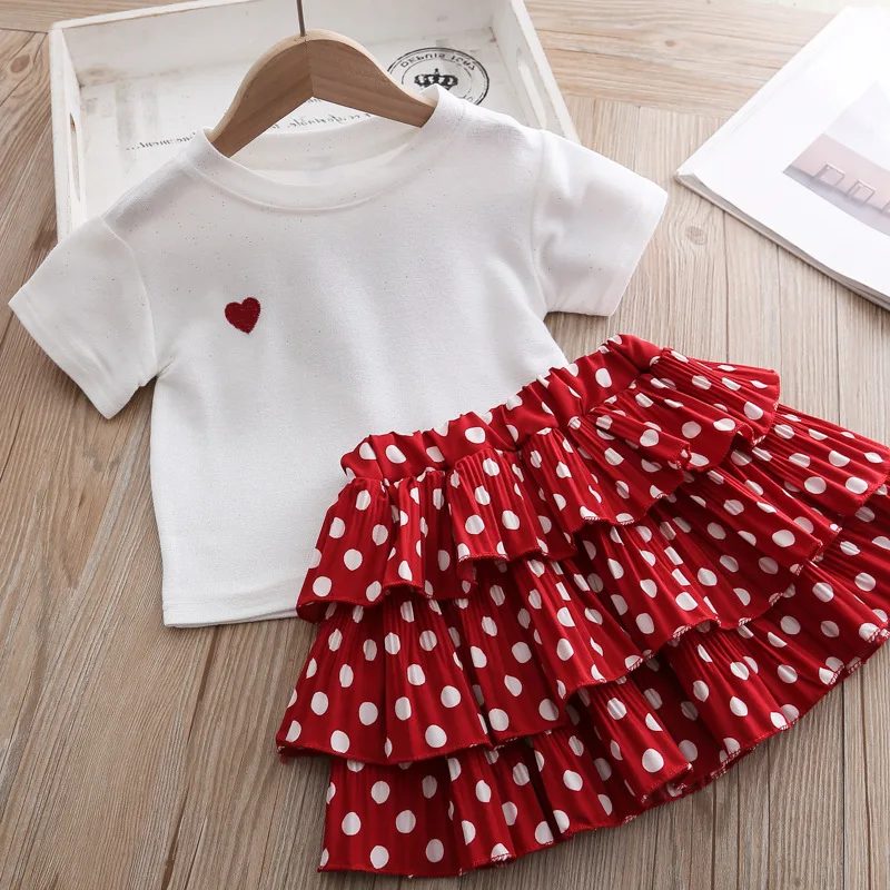 Girls' Suit Summer New Style British Style Skirt Suit Two-piece Suit Chain Bag  Kids Clothes Girls Kids Clothes Girls