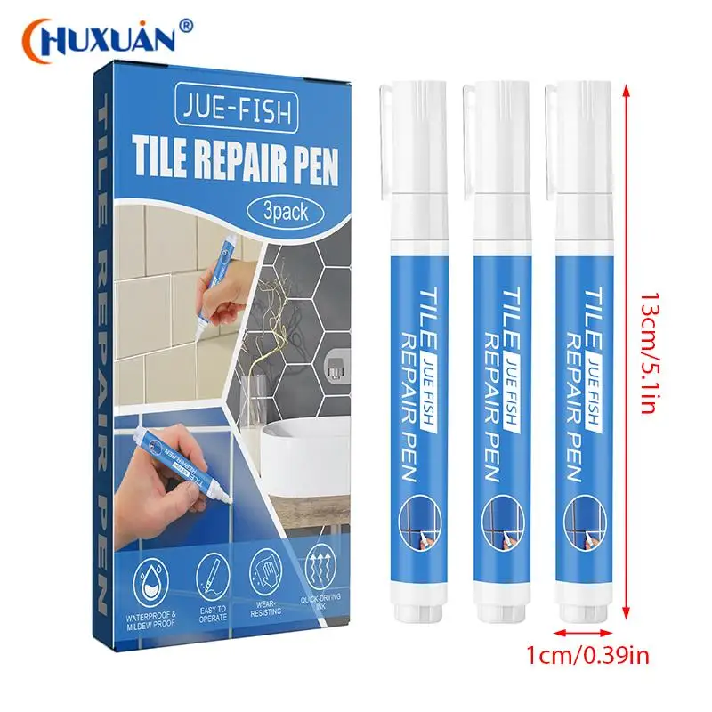 

3PCS Tile Repair Pen Bathroom Kitchen Waterproof And Mildew-proof Floor Gap Beautification Tile Repair Beauty Seam Pen