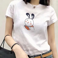 classic cartoon o neck t shirt womens short sleeve white t shirt 90s harajuku street hot rabbit selling printed t shirt