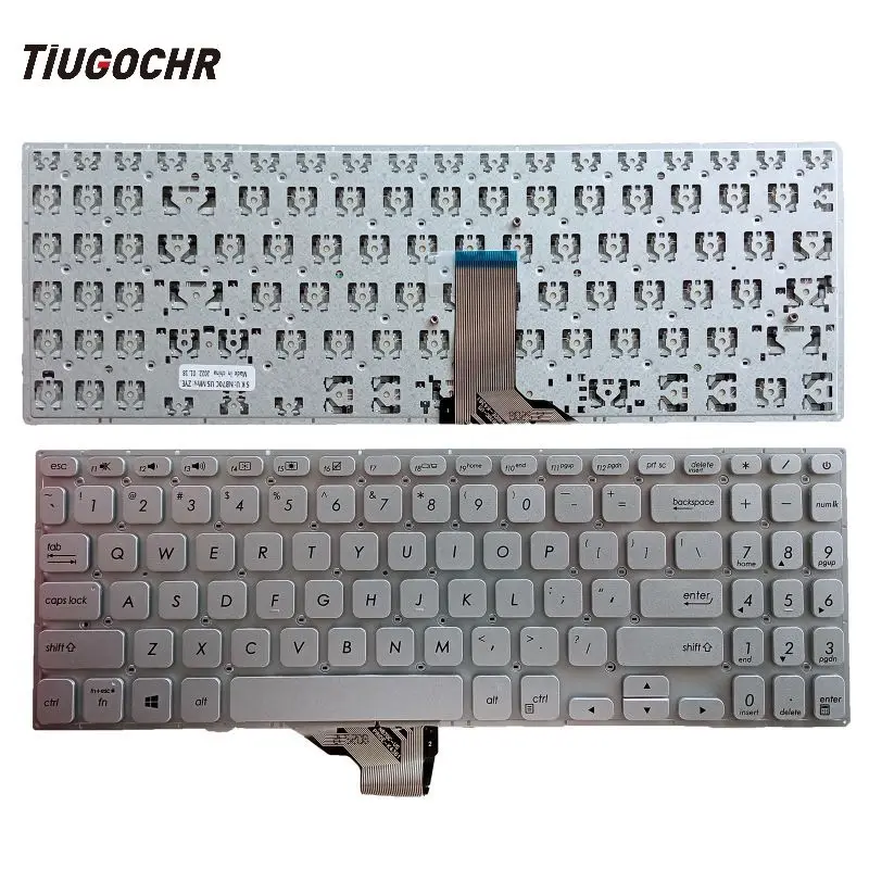 Серебряная US клавиатура без подсветки для Asus VivoBook S530 S530UN S530FA S5300 S5300FN
