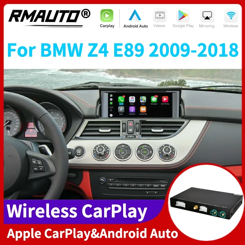 

RMAUTO беспроводной Apple CarPlay для BMW Z4 E89 2009-2018, с Android Авто Mirror Link AirPlay задняя камера, функция воспроизведения автомобиля