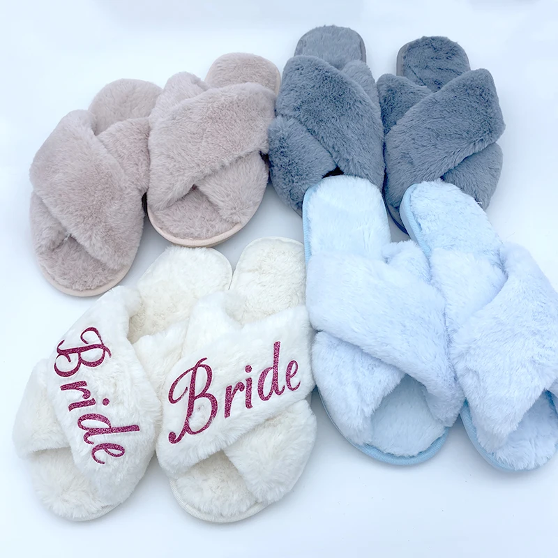 

Bride Slippers Hen Party Favor Bridesmaid Slippers Set Custom Wedding Slipper Personalize Bridal Slipper Woman Girls Trip blue