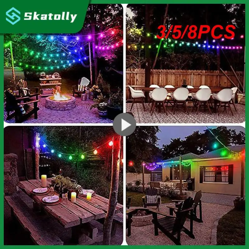 

3/5/8PCS Outdoor Atmosphere Light String 12.5m Decorative Lighting. Voice Control Atmosphere Light Brightness 5050rgb