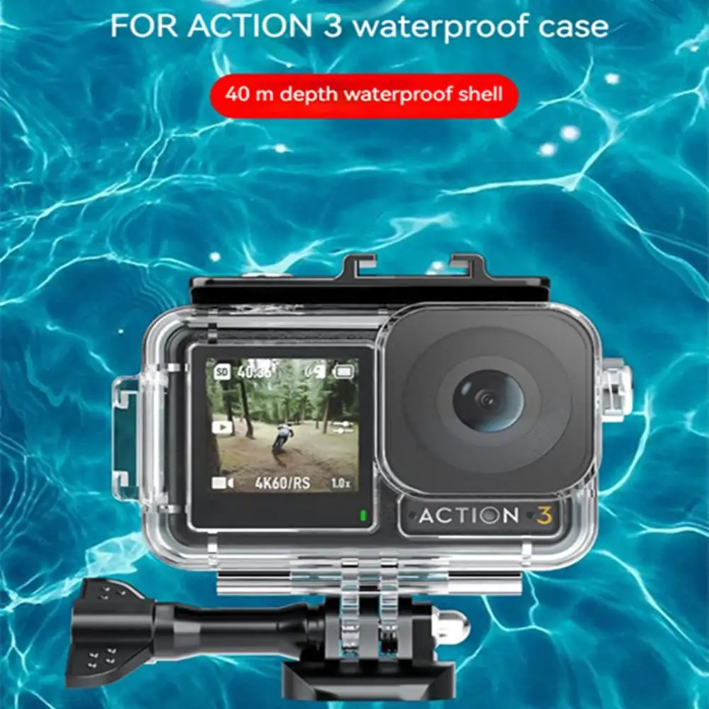 

40m Underwater Deep Diving Case Protective Housing Waterproof Shell Compatible For Dji Action 3 Osmo Camera Accessories