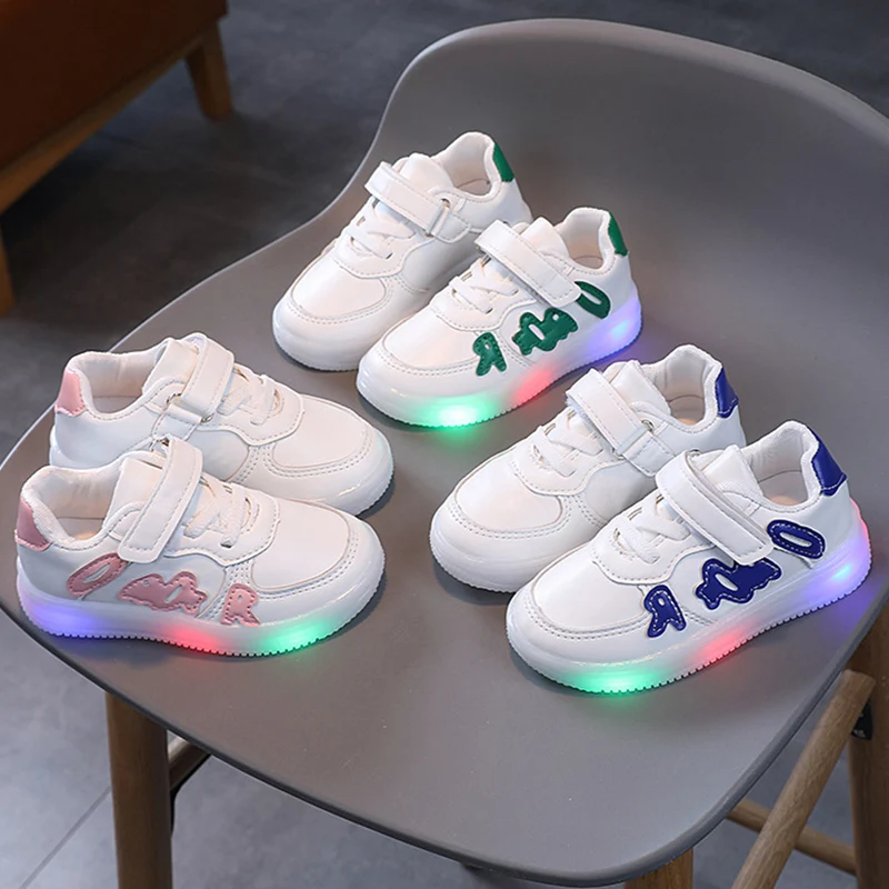 

Size 21-30 Children LED Luminous Casual Shoes Baby Sneakers Girls 2022 Glowing Sports Shoes Kids Shoes with Led Lights