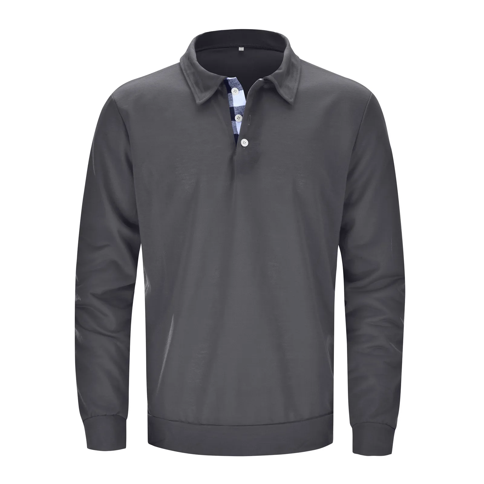 Свитшот мужской спортивный повседневный с длинным рукавом в клетку отложным