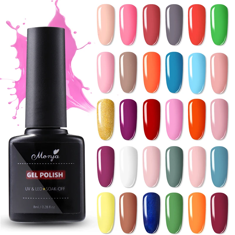 

30 Colors Gel Nail Polish 8ML Pure Color UV LED Painting Gel Base Top Coat Soak Off UV Varnish DIY Manicure Beauty Tool