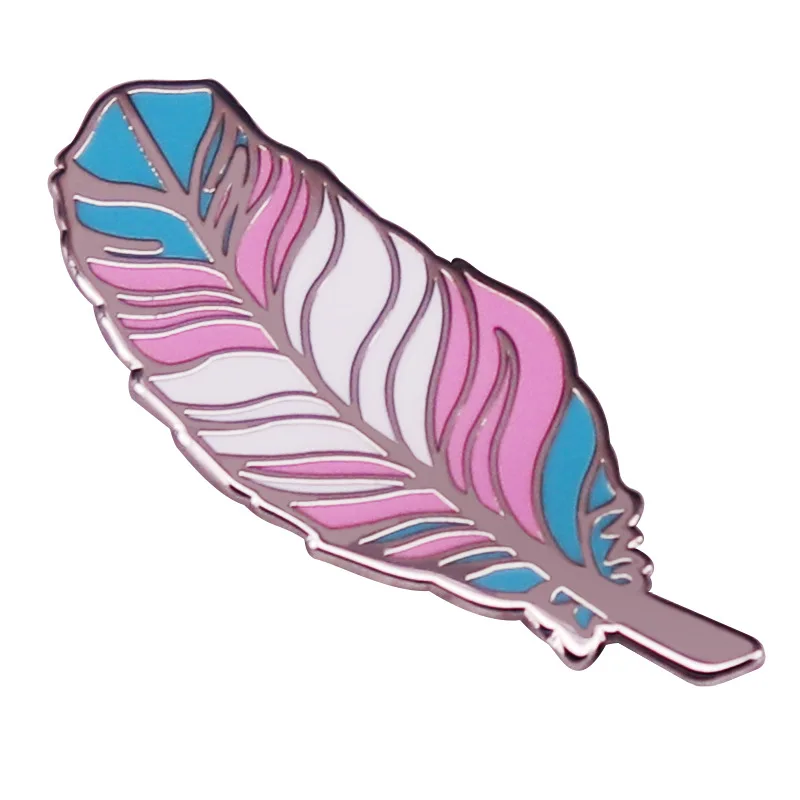 

chic Rainbow Feather Metal Enamel Badge Brooch Pin Accessories