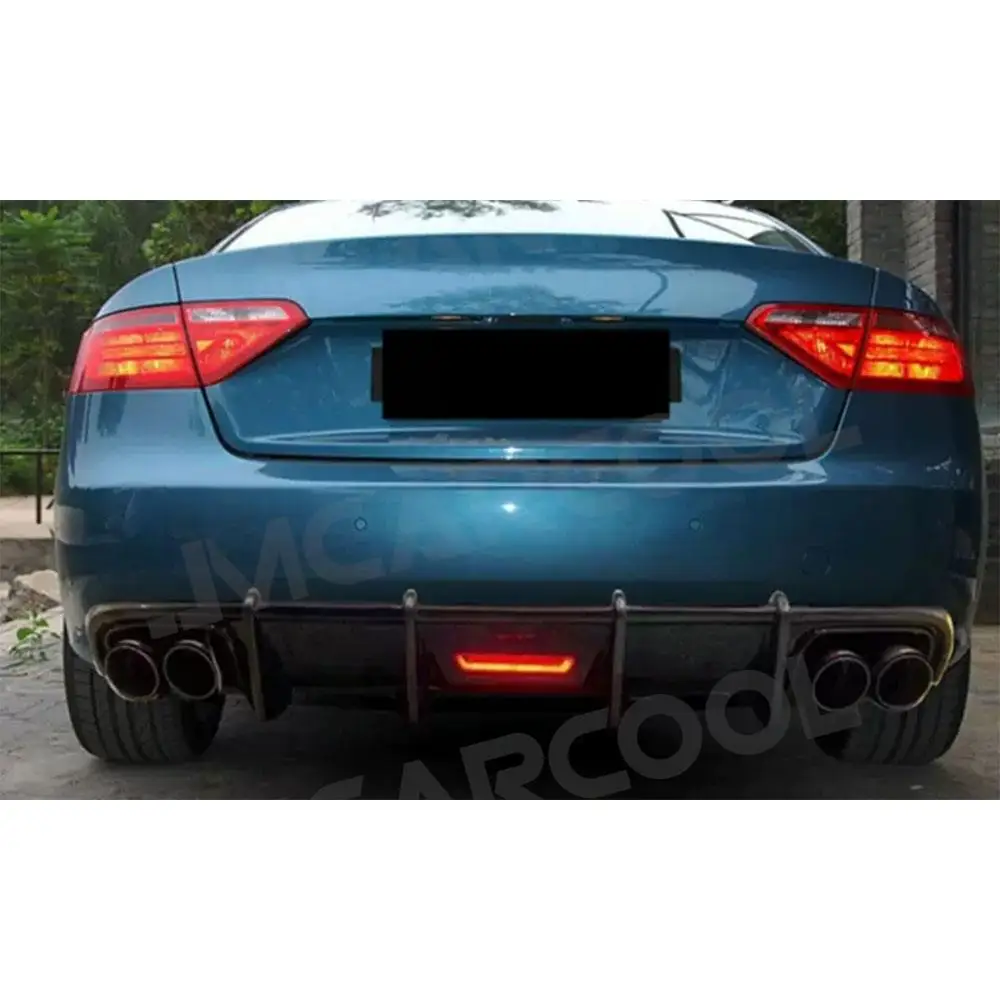 Задний диффузор-сплиттер с подсветкой для Audi A5 Standard Coupe 2008-2011 задний бампер обвесы