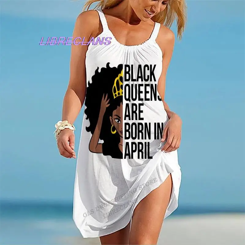 

2023 Hot Gothic Sexy Girl Dress Summer Boho Beach Women Fashion Print Midi Sleeveless Strap African Party Evening Sexy Sundress