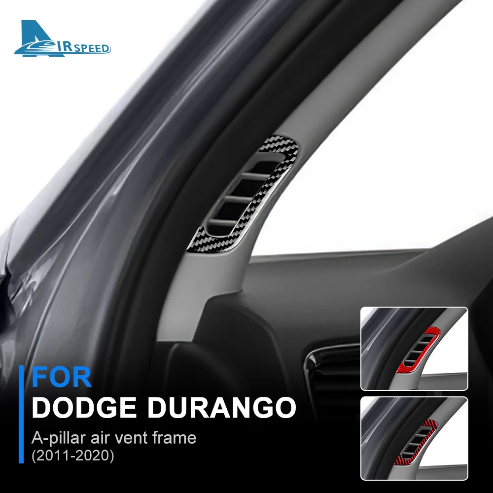 

Наклейка на воздуховод для Dodge Durango 2011-2020 A-pillar, рамка для вентиляционного отверстия, чехол из настоящего углеродного волокна, аксессуары для внутренней отделки
