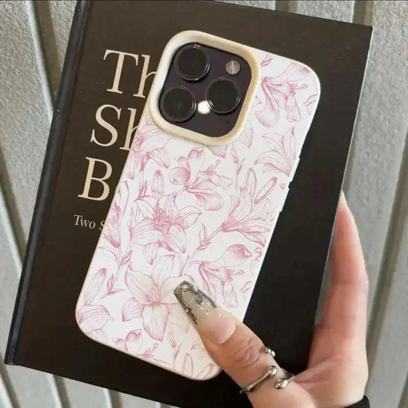 Фото Элегантный чехол для телефона Pink Lily для iPhone 11 12 13 Pro MAX 14 15 16 17 Plus 17Air, противоударный мягкий чехол из ТПУ на заднюю панель телефона №3