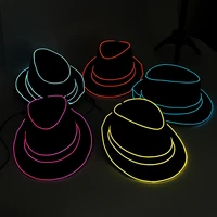 lights wire jazz hat neon top hats wedding luminous costumes led party attractive crazy led strip glowing streak hat