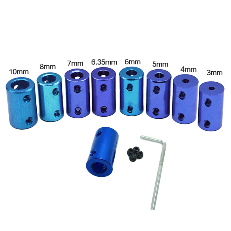 

1pc D14L25 Aluminum Alloy Coupling Bore 3/4/5/6/6.35/7/8/10mm 3D Print Part Blue Shaft Coupler Screw Stepper Motor Connector