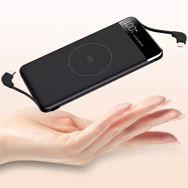 

2023New Ultra Thin Power Bank 10000mAh Qi Wireless Charger External Battery Powerbank Fast Charging For iPhone Xiaomi Samsung S1
