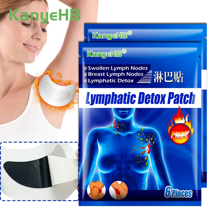 

12Pcs=2Bags Lymphatic Detox Patches Anti-Swelling Herbs Patch Neck Armpit Breast Lymph Nodes Medicine Plaster Health Care A827