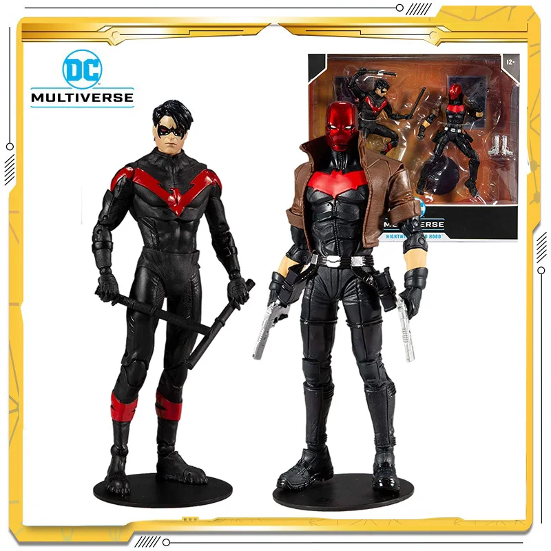 

In Stock Original Mcfarlane DC Nightwing Red Hood Anime Action Figur Toy for Child Halloween Gift