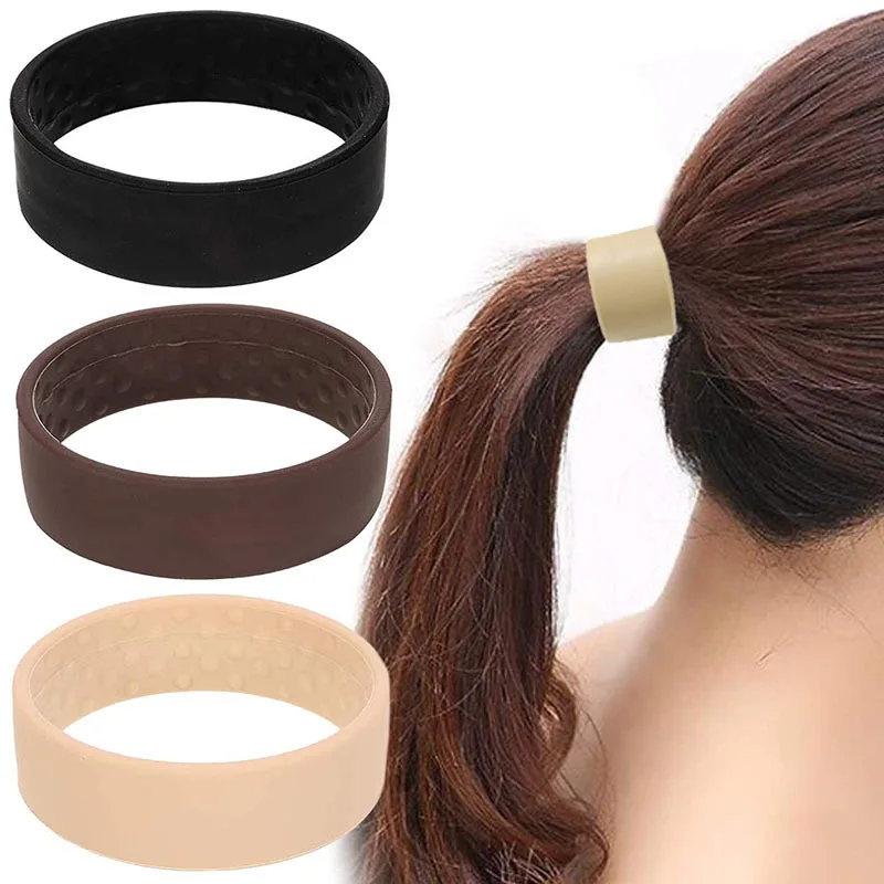 

Woman Ponytail Holder Hair Tie Foldable Hair Scrunchies Silicone Stationarity Elastic Hair Band Simple Hair Accessories Female