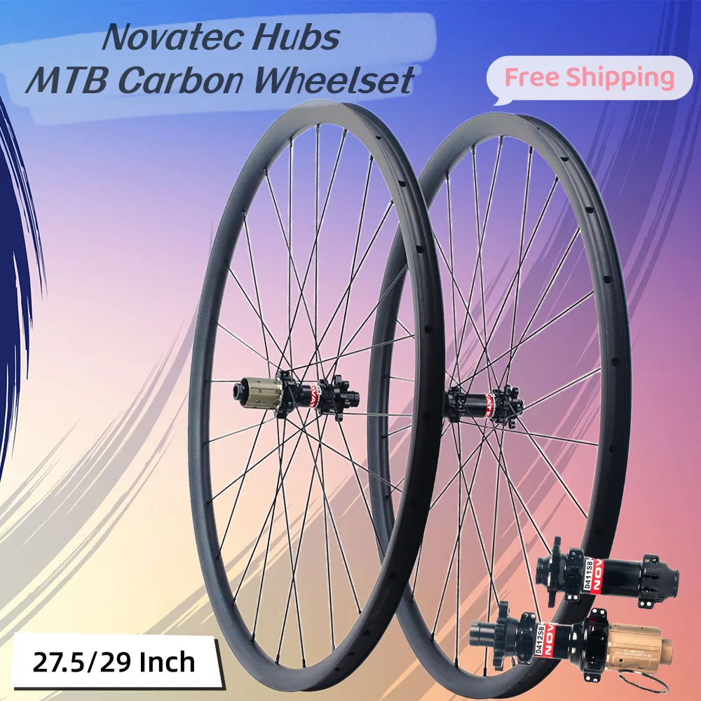 

Carbon MTB Wheelset 27.5/29er Bicycle Wheel Tubeless Disc Novatec Hubs 100X15mm 142X12mm Mountain Bike Wheels Pillar 1423 Spokes