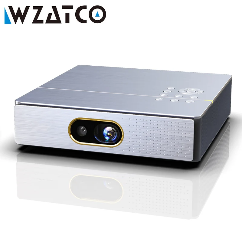 

WZATCO S5 Portable MINI DLP 3D Projector 4K 5G WIFI Smart Android9.0 for Home Theater Beamer Full HD 1080P Video lAsEr Proyector