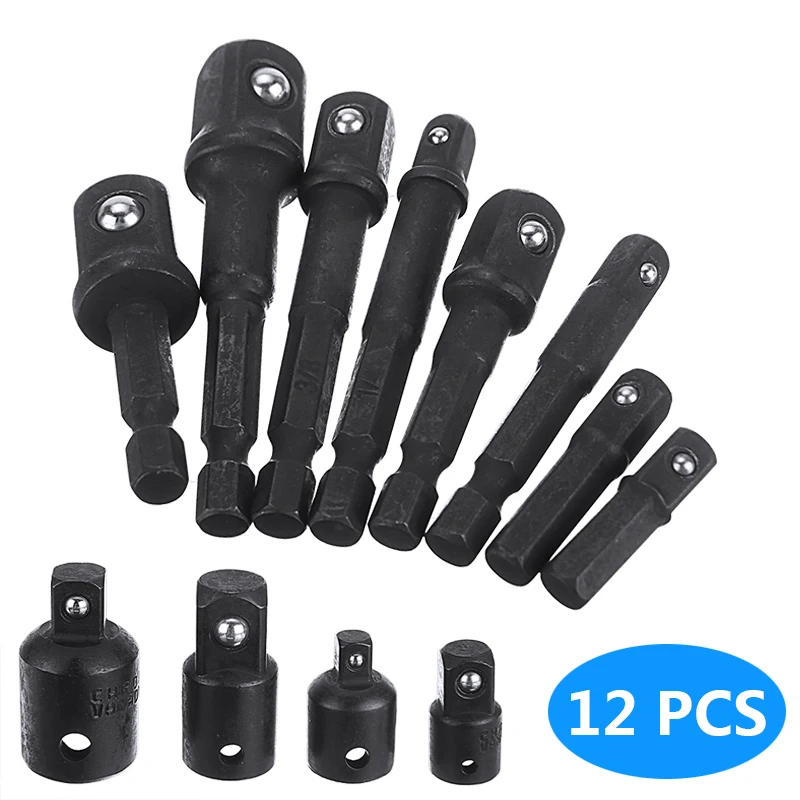 

12pcs 3/8" 1/4" 1/2" Drive Socket Reducer Air Impact Adapter Wrench Extensor Rod Socket Adapter Spanner Keys Set