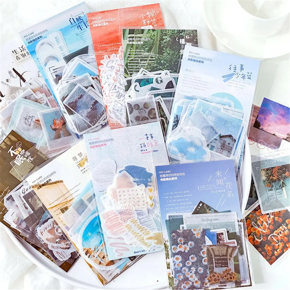 

40pcs/set Lovely Scenery Sticker Kawaii Stationery DIY Hand Account Scrapbooking Background Decoration Materials Sticky Paper