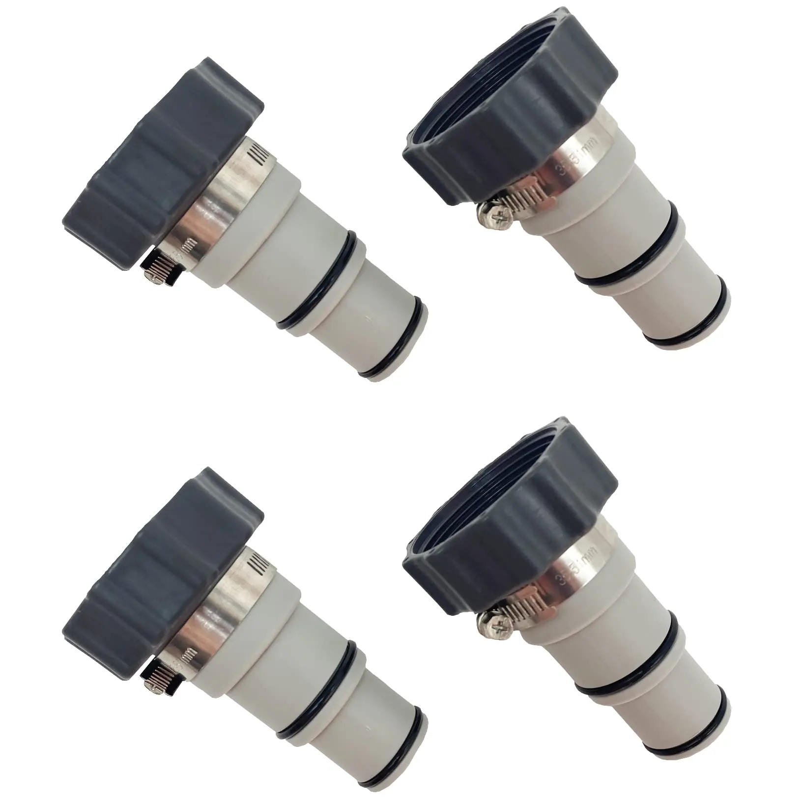

1.5" to 1.25" Hose Adapter Plunger Valve Connector for Intex Above Ground Pool 1500 2000 2500 4000 GPH Filter Pump(4 PCS)