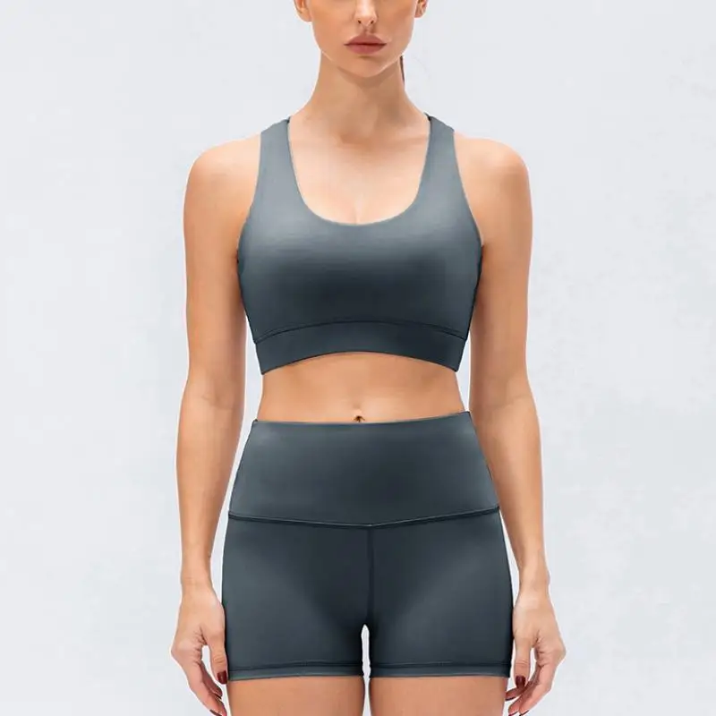 Yoga Set Set Suit Two Piece Tops And Bra Vest Female Gym Fitness Yoga Sport Push Up Workout Shockproof Running Woman Sportswear