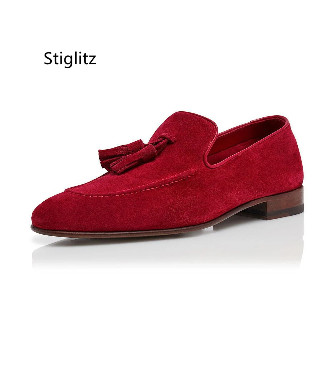 Tassel Loafers Suede Leather Shoes for Men Casual Business Shoes Red Yellow Black Slip On Flats Social Walk Shoe Comfortable