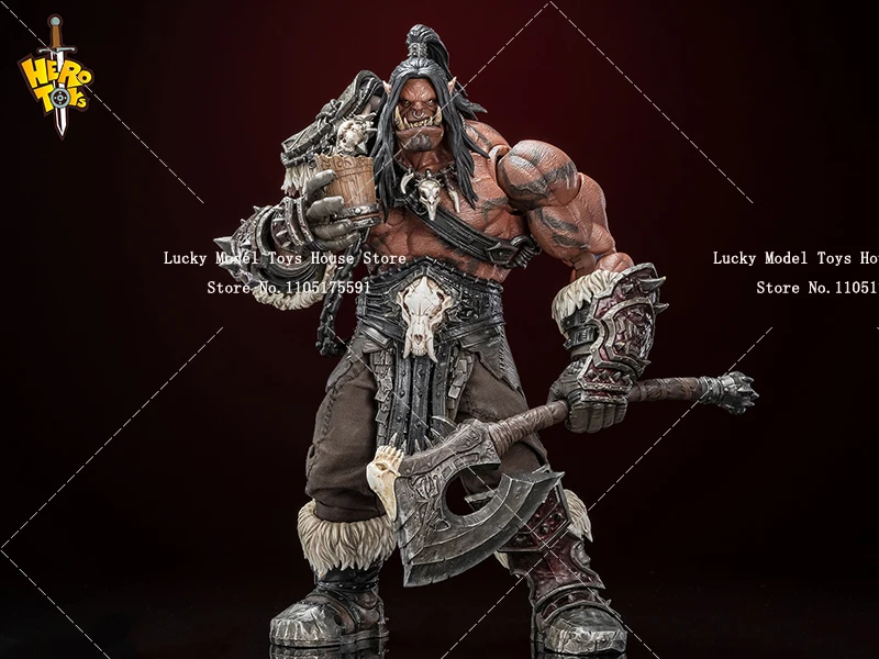 Фото Hero Toys Tribal Fighter 1/10 Black Skin Orc Warrior Chief Фигурка Нежная платформа Голова Комплект Орнамент 7-дюймовая модель солдата №4