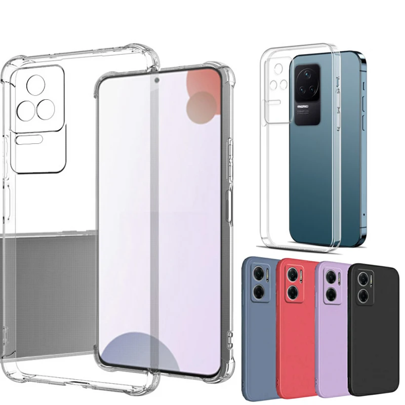 

For Xiaomi POCO F4 Case Redmi K50 K40S 10C M4 F3 NOTE 11 11S PRO Transparent Purple Grey Soft Silicone Shockproof Case Cover