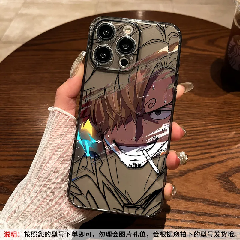 Фото Аниме-аксессуары ONE PIECE: чехол для телефона с Луффи, Зоро, Санджи, подходит для iPhone 17, 16, 15, 14, 13, 12, 11 Pro Max. №5