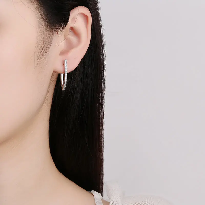 hot popular brands 925 color silver 18k rose gold luxury crystal earrings for women 925 color silver wedding jewelry gifts free global shipping